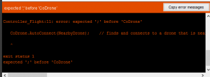 Error console